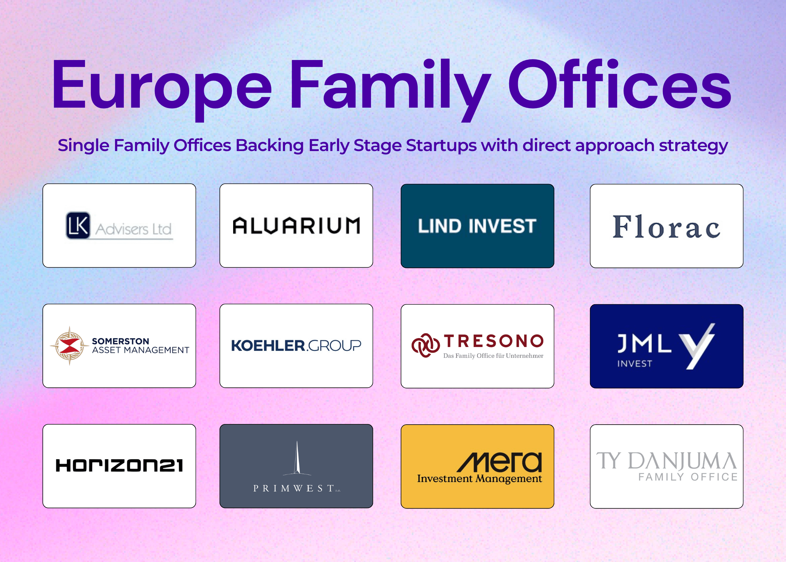 Europe Family Offices for Early Stage Startups